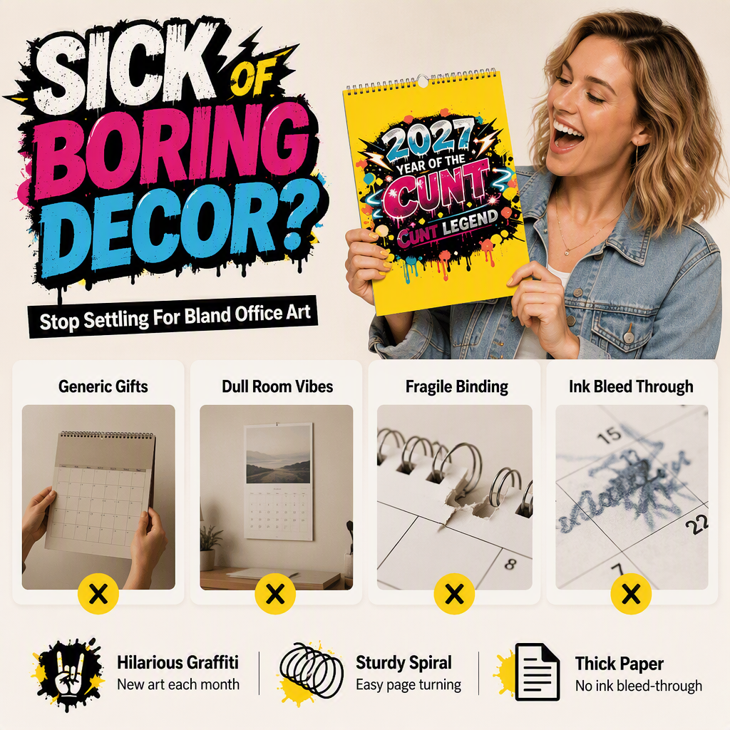 💥Early Bird Sale — 50% OFF🎁2027 Year of the Cunt Wall Calendar – Bold Graffiti Humor Calendar📆🌟