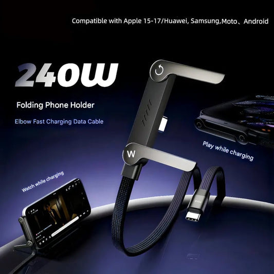 ⚡️240w super fast charging📱Invisible Holder Charger Cable with Stand