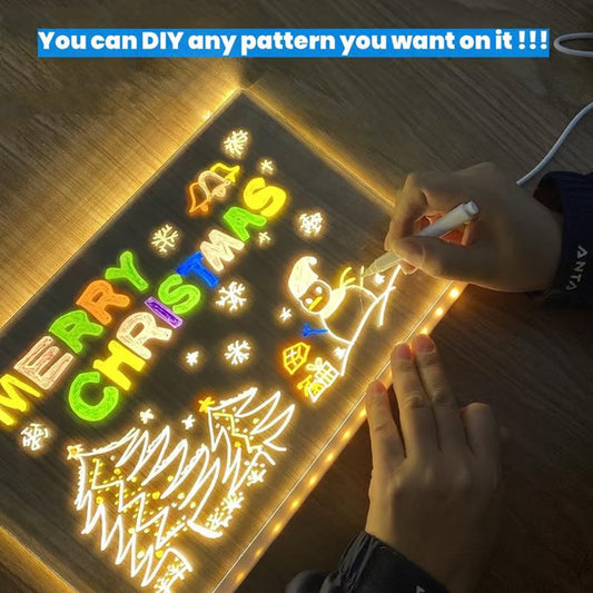 🔥50%off🔥LED Letter Message Board Note Glass With 7 Colorful Pens