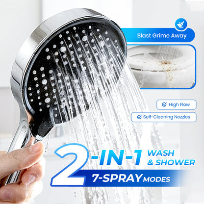 ⏰ LIMITED TIME OFFER: Only £14.99! 🚿Adjustable High-Pressure Rain Shower💧Saves 68% water, high pressure without wastage