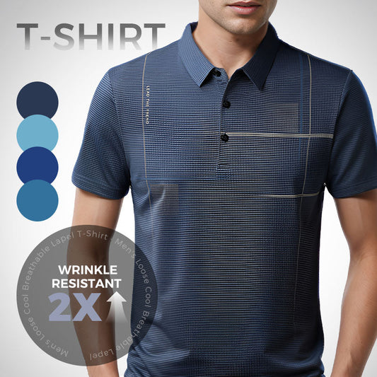 🎉Limited Sale🎉Men's Loose Cool Breathable Lapel T-Shirt