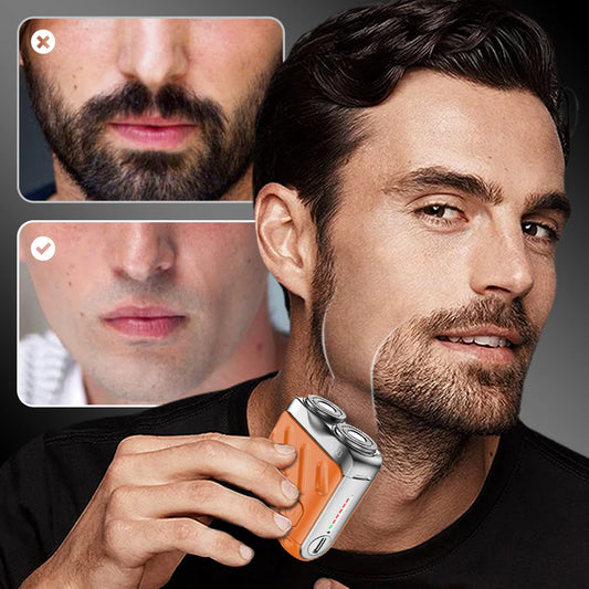 🔥2025 New Design 50% Off🔥  Mini Electric Rotary Dual Ring Pocket Shaver