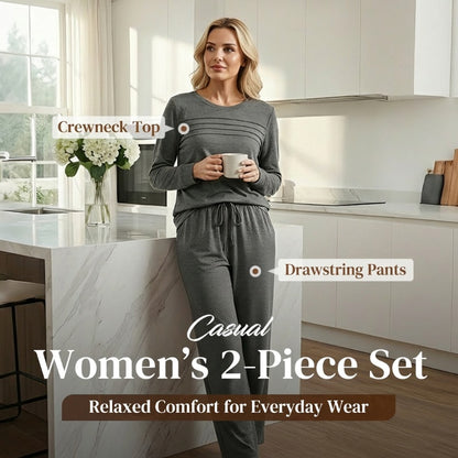👚 60% OFF NOW! 👖 Women's Casual Top and Drawstring Pants Set– Chic & Perfect for Home or Out ✨