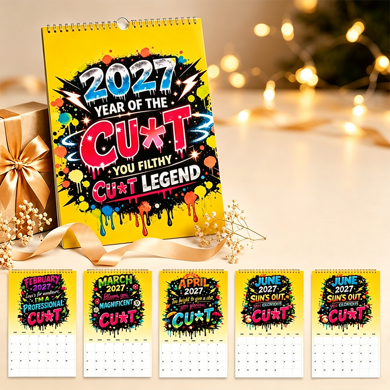 💥Early Bird Sale — 50% OFF🎁2027 Year of the Cunt Wall Calendar – Bold Graffiti Humor Calendar📆🌟