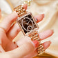 🎅Christmas Special Price 🎄💎Fashion Square Ladies Rose Gold Diamond Watch