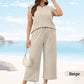 ✨2025 New Women's Casual Sleeveless Top & Wide-Leg Pants Set