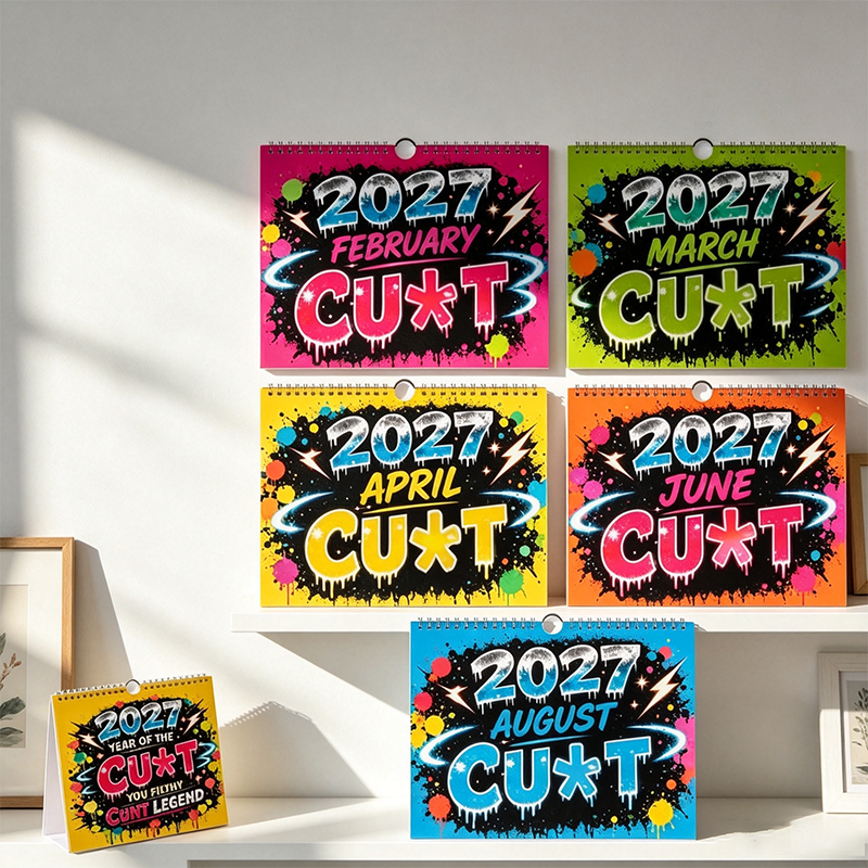 💥Early Bird Sale — 50% OFF🎁2027 Year of the Cunt Wall Calendar – Bold Graffiti Humor Calendar📆🌟