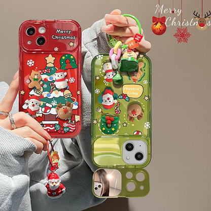 🔥HOT SALE🎄Christmas Tree Pendant Flip Mirror Case Cover For iPhone🎅49% off✨