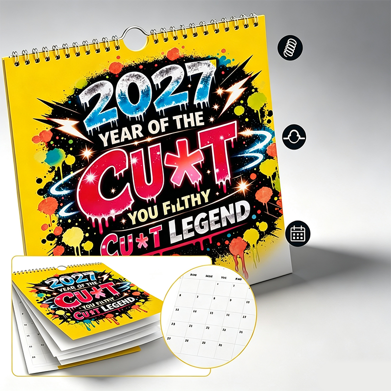 💥Early Bird Sale — 50% OFF🎁2027 Year of the Cunt Wall Calendar – Bold Graffiti Humor Calendar📆🌟