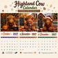 ⏳LAST DAY SALE ONLY ￡9.99!!🔥2027 Funny Highland Cow Wall Calendar | A4 Hanging Calendar | Designed by Isabel Kline