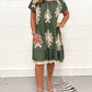 🌸Spring Specials  49%OFF🌸Geometric Pattern Multi Print Square Neck Dress