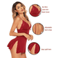 🔥LAST DAY SALE - ONLY £12.99!!💝Women's Sexy Lace Trim Slit Bowknot Decor Sleep Dress