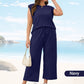 ✨2025 New Women's Casual Sleeveless Top & Wide-Leg Pants Set
