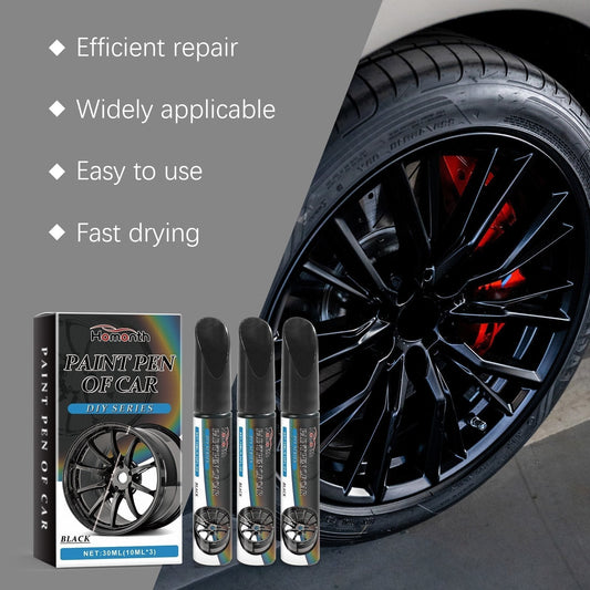 🚘50% OFF NOW! Car Wheel Scratch Repair Pen‑Black DIY Rim Touch‑Up Paint Pen, Waterproof Scratch Remover for Alloy Wheel Curb Rash & Surface Marks