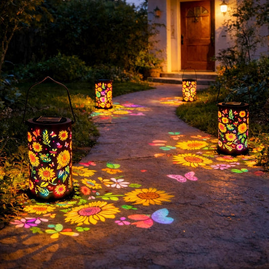 🔥HOT SALE 50%OFF🌻✨ Colorful Sunflower Glow Solar Lantern — Fade-Resistant🎨Auto-On at Dusk, Waterproof for Patio & Garden Charm ✨