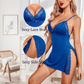 🔥LAST DAY SALE - ONLY £12.99!!💝Women's Sexy Lace Trim Slit Bowknot Decor Sleep Dress