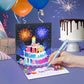 Birthday Cards With Fireworks & Pop Up Cake & Blow-able Music