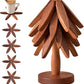 ✨Natural Tree Trivet Set - 4 Wooden Trivets & 1 Stand Like a Christmas Tree