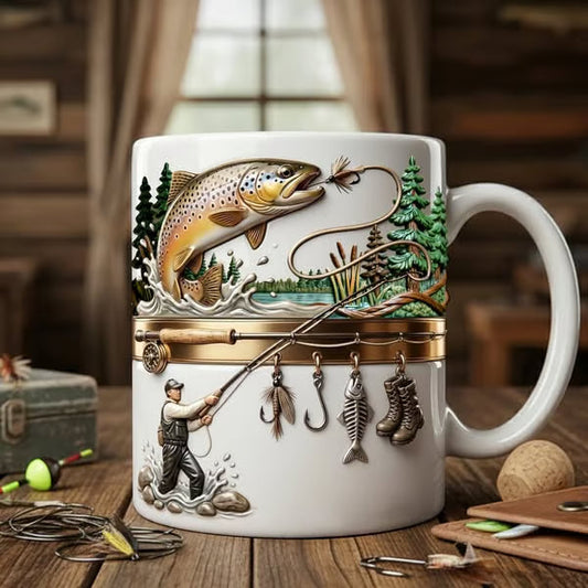 🔥2026 New products🌸 Ceramic Fishing Themed Coffee Mug