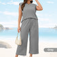 ✨2025 New Women's Casual Sleeveless Top & Wide-Leg Pants Set