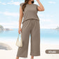 ✨2025 New Women's Casual Sleeveless Top & Wide-Leg Pants Set