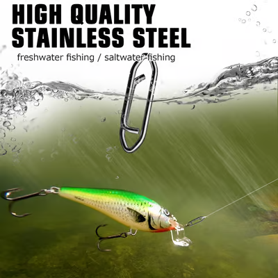💥 High Strength Fishing Snap Saltwater Stainless Connector Snaps Swivels Tackle Steel Power Fishing Clip Lure Quick Change Black Nickel