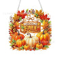 🍂 Autumnal pumpkin wreath with a diamond pattern to hang up – Complete DIY kit