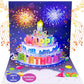 Birthday Cards With Fireworks & Pop Up Cake & Blow-able Music