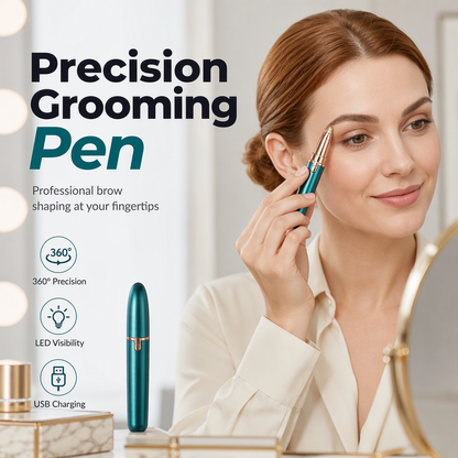 📢📢40% OFF !! ⏰Electric Eyebrow Trimmer Pen with LED Light – USB Rechargeable Precision Hair Remover