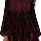 🎉LAST DAY SALE -70% OFF👗Womens A-Line Velvet Lace Overall Pleated Babydoll Mini Dress