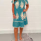 🌸Spring Specials  49%OFF🌸Geometric Pattern Multi Print Square Neck Dress