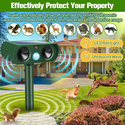 🔥Hot Sale 50% OFF🔥Outdoor Solar Powered Ultrasonic Animal Repeller