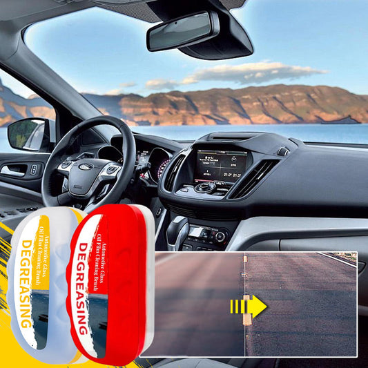 🔥Automotive Glass Oil Film Cleaning Brush