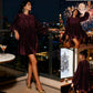 🎉LAST DAY SALE -70% OFF👗Womens A-Line Velvet Lace Overall Pleated Babydoll Mini Dress