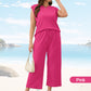 ✨2025 New Women's Casual Sleeveless Top & Wide-Leg Pants Set