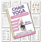 📓At-Home Fitness Journal💞30-Day Chair Yoga Weight Loss Spiral-Bound Notebook & Step-by-Step Exercise Guide