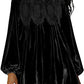 🎉LAST DAY SALE -70% OFF👗Womens A-Line Velvet Lace Overall Pleated Babydoll Mini Dress