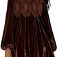 🎉LAST DAY SALE -70% OFF👗Womens A-Line Velvet Lace Overall Pleated Babydoll Mini Dress