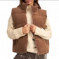 Women's Solid Color Thickened Warm Vest with Pockets