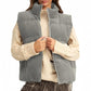 Women's Solid Color Thickened Warm Vest with Pockets