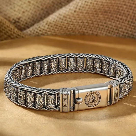💎 60% OFF! 💎 Tibetan Prayer Wheel Bracelet – 925 Sterling Silver, Lucky Charm & Valentine's Day Gift