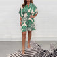 💕2026 New Products for Spring 🌸Women's Plant Printed Casual Short Jumpsuit