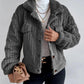 Women's Lapel Button-Down Warm Fuzzy Cropped Coat