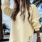Long Sleeve Pullover Zipper Slit Casual Sweatshirt