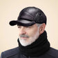 🎩🧢🐂New men's winter hat with sheepskin flat top earmuffs