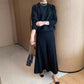 Women's Round-Neck Top ＆ Pleated Skirt 2-Piece Set