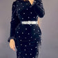 🎅Xmas Sales - 50% OFF🎄Women's Rhinestone Dress with Ruched Ruffle Hem