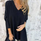 🌈 HOT SALE 🌈 Women's Long Sleeve Knitted V-Neck Loose Long Top