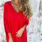 🌈 HOT SALE 🌈 Women's Long Sleeve Knitted V-Neck Loose Long Top