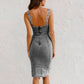 🔥HOT SALE 49% OFF✨Adjustable strap U-neck split denim bodycon cami dress
